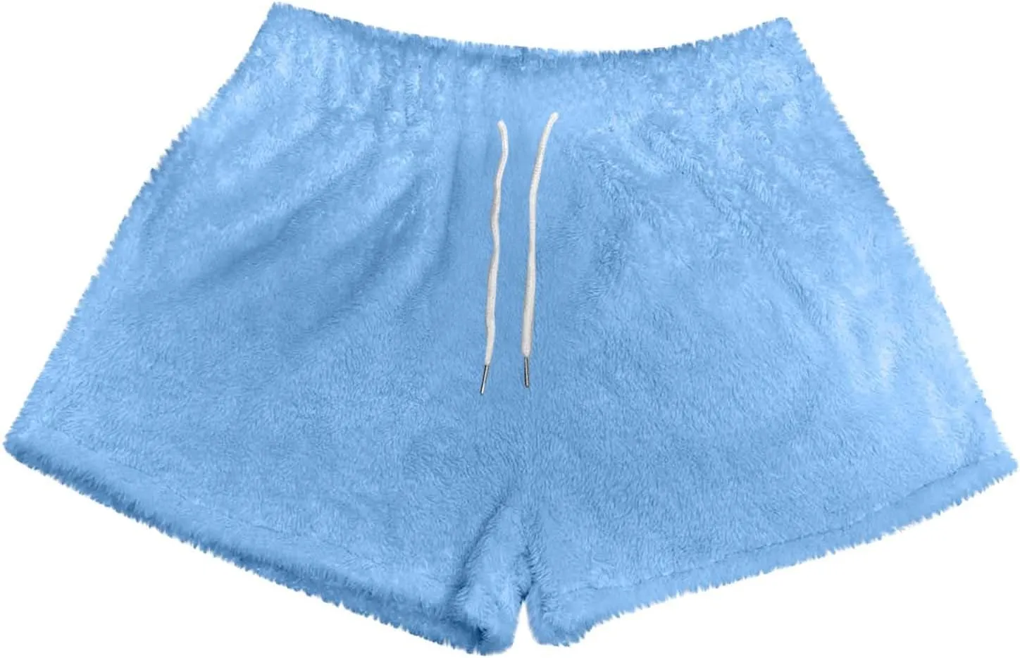 Women's Fuzzy Pajama Shorts Fleece Lounge Short Pants Comfy Drawstring Waist Sleepwear Winter Warm Loungewear