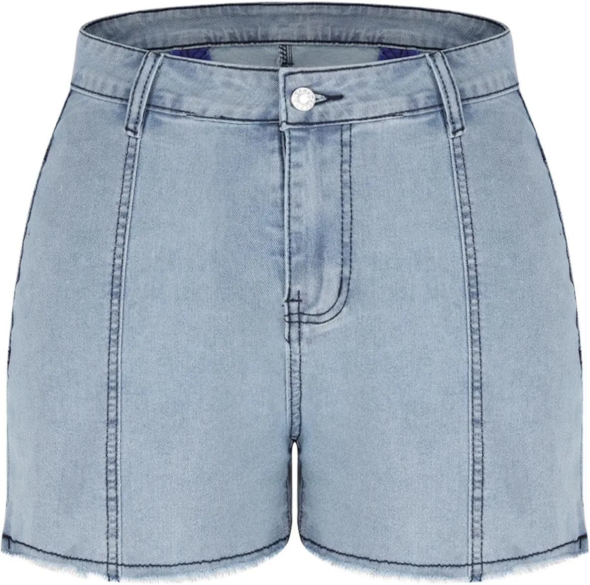 Womens Jean Shorts Stretchy High Waisted Star Patchwork Summer Beach Casual Trendy Frayed Hem Skinny Hot Denim Shorts