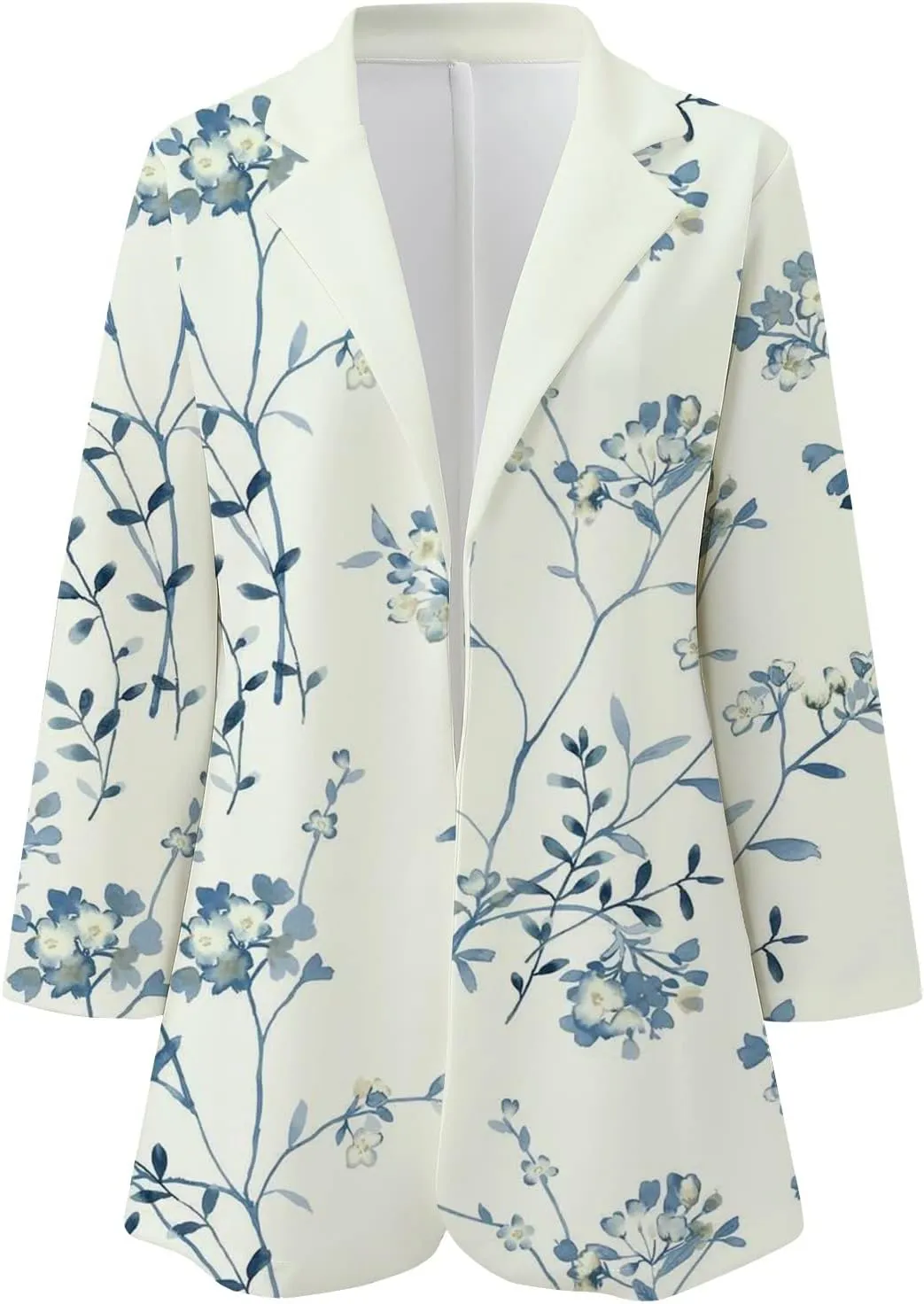 Women's Long Blazer Casual Printed Suit Sleeve Loose Comfortable Cardigan Coat Blazers for Work Casual
