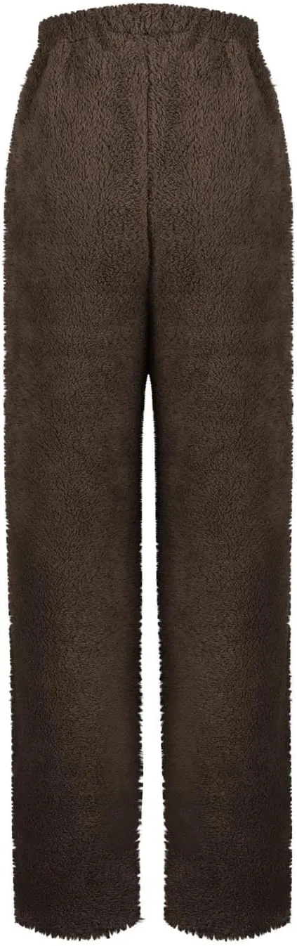 Womens Lounge Pants Cozy Soft Fleece Warm Pajama Bottoms Sleepwear Plush Fluffy Pjs Pant Sweatpant with Pockets