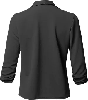 Women's Oversized Blazer Color Solid Open Front Cardigan Long Sleeve Casual Jacket Coat Casual Blazer