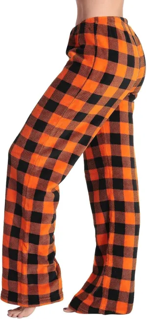 Women's Plaid Sleep Pajamas Bottoms Fleece Pjs Pants Soft Drawstring Warm Comfy Lounge Sleepwear for Ladies
