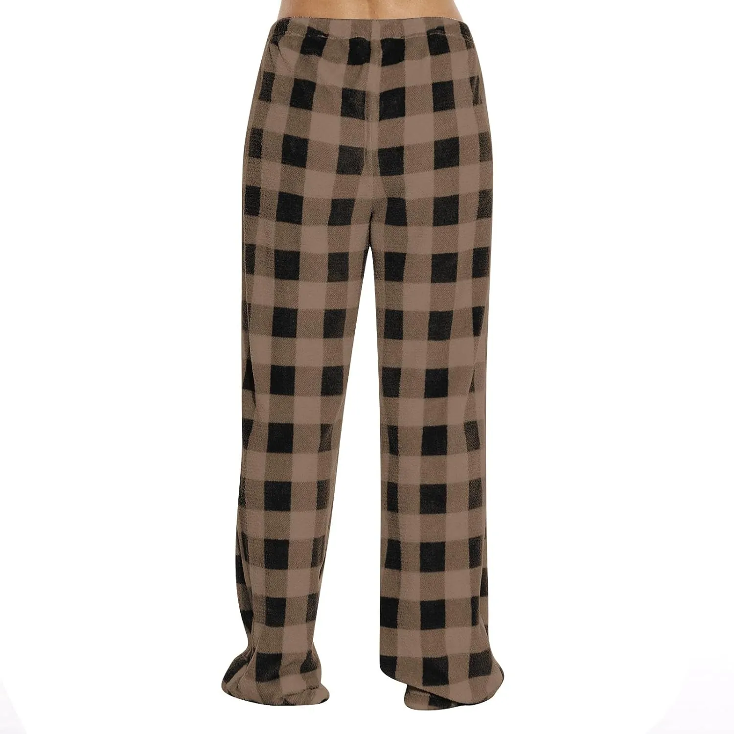 Women's Plaid Sleep Pajamas Bottoms Fleece Pjs Pants Soft Drawstring Warm Comfy Lounge Sleepwear for Ladies