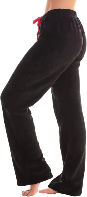 Women's Plaid Sleep Pajamas Bottoms Fleece Pjs Pants Soft Drawstring Warm Comfy Lounge Sleepwear for Ladies