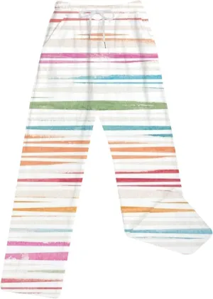 Women's Plush Pajama Pants, Soft Fluffy Fleece Warm Striped Pjs Bottoms Sleepwear Winter Comfy Fuzzy Lounge Pants