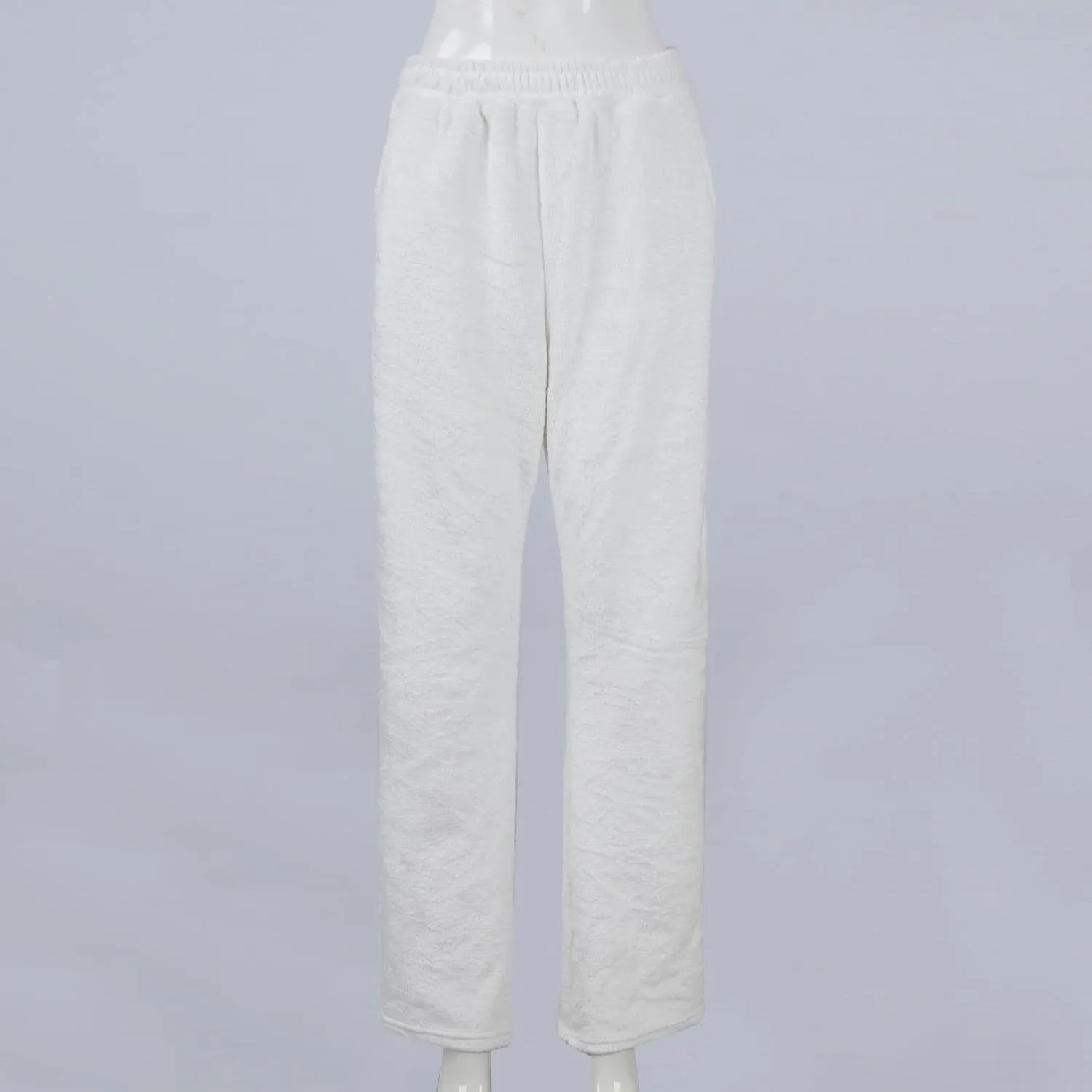 Women's Plush Pajama Pants, Soft Fluffy Fleece Warm Striped Pjs Bottoms Sleepwear Winter Comfy Fuzzy Lounge Pants