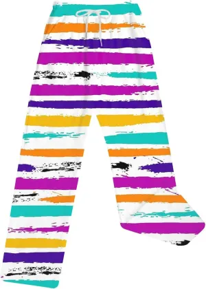 Women's Plush Pajama Pants, Soft Fluffy Fleece Warm Striped Pjs Bottoms Sleepwear Winter Comfy Fuzzy Lounge Pants