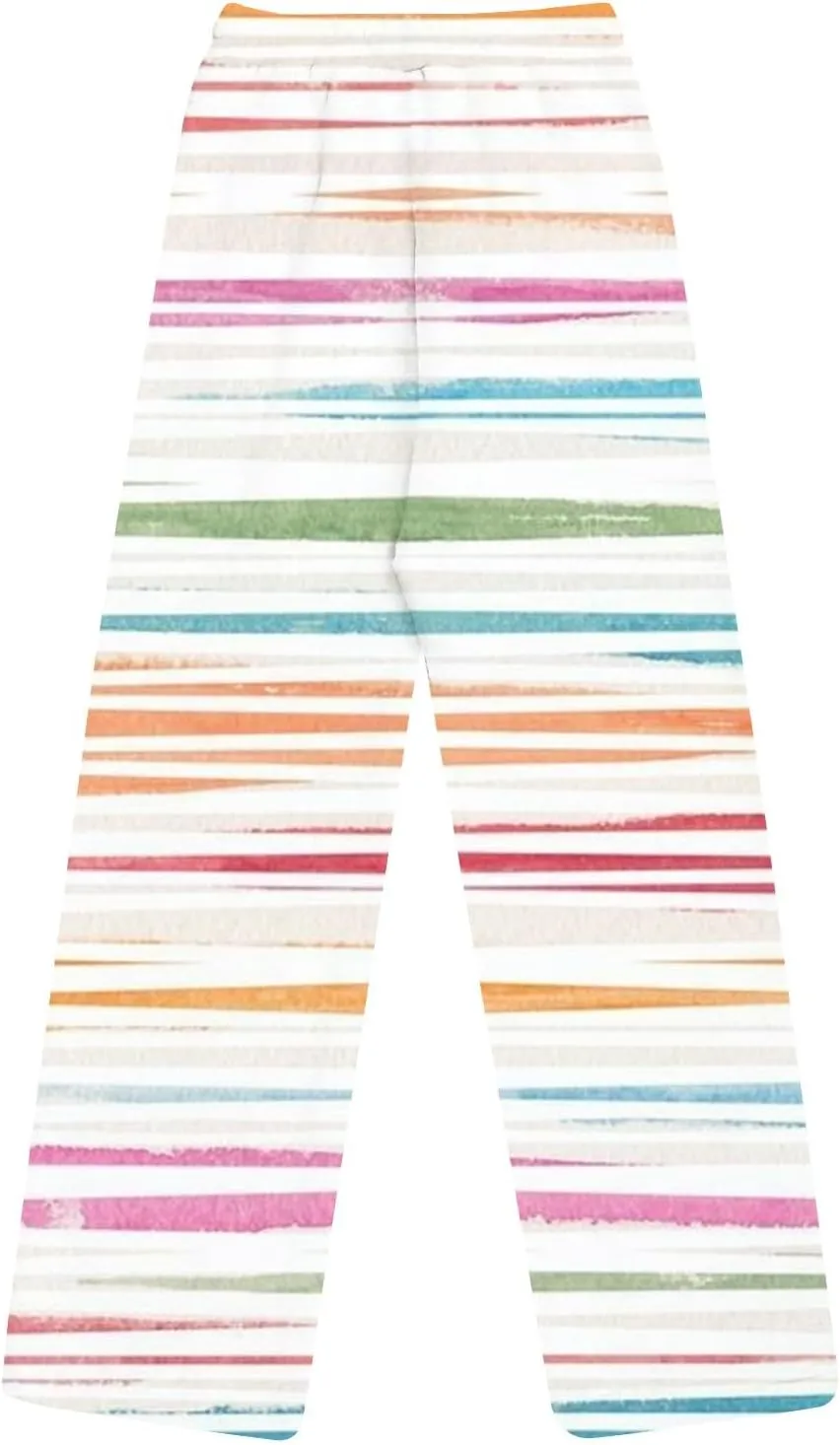 Women's Plush Pajama Pants, Soft Fluffy Fleece Warm Striped Pjs Bottoms Sleepwear Winter Comfy Fuzzy Lounge Pants