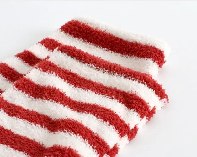 Womens Plush Pajama Pants Stripe Print Fuzzy Fleece Pj Pants Winter Warm Lounge Pants