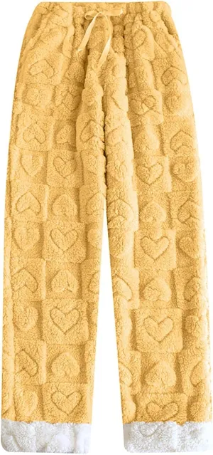 Women's Soft Fleece Pajama Pants Plush Fuzzy Pajama Pants Bottoms Plus Size Lounge Pants Drawstring Fluffy Sleepwear