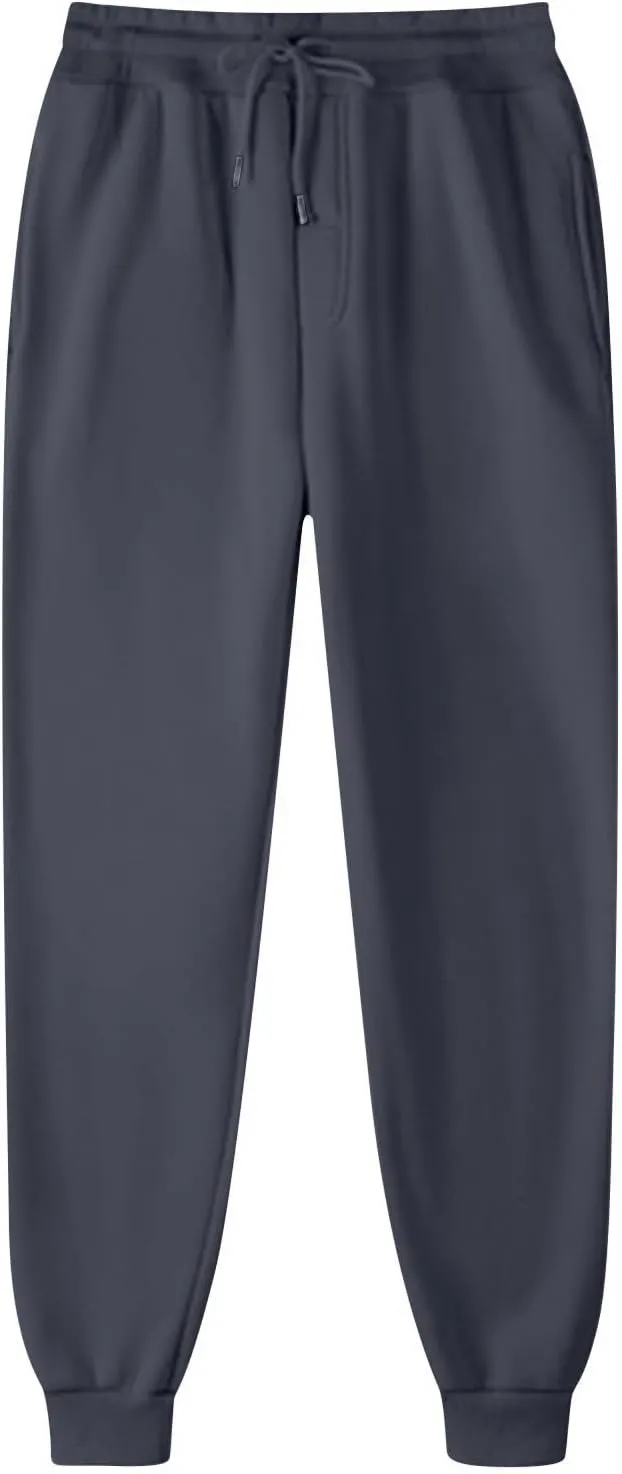 Womens Sweatpants with Pockets Elastic Waist Soft Fall Workout High Waisted Baggy Fleece Sweat Pants with Pockets