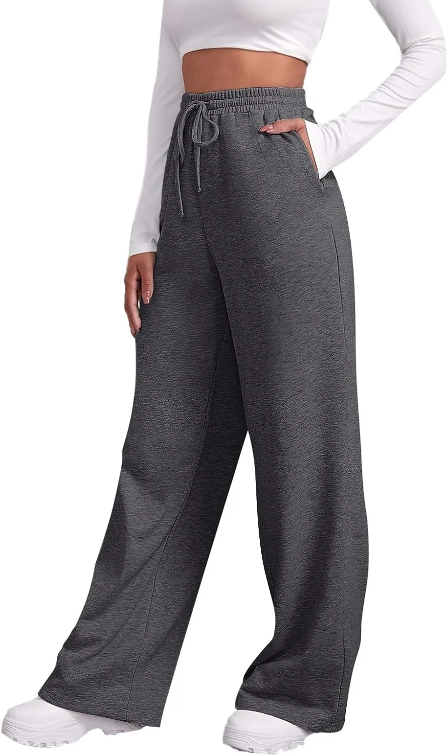 Women's Sweatpants Womens Casual Trendy Winter Warm Straight Leg Pants Sherpa Straight Leg Jogger Pants Sweatpants