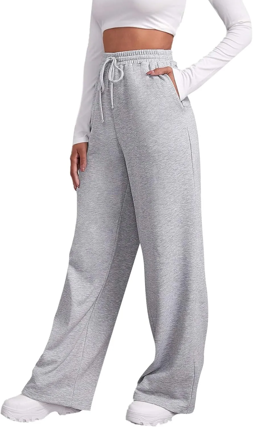 Women's Sweatpants Womens Casual Trendy Winter Warm Straight Leg Pants Sherpa Straight Leg Jogger Pants Sweatpants