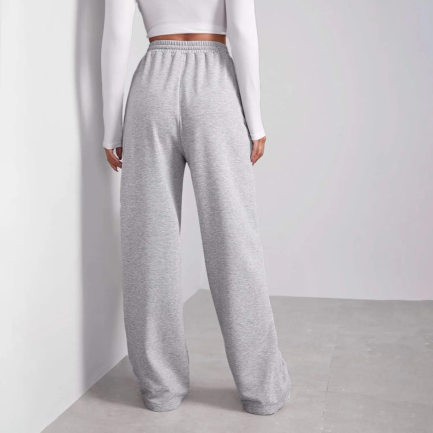 Women's Sweatpants Womens Casual Trendy Winter Warm Straight Leg Pants Sherpa Straight Leg Jogger Pants Sweatpants