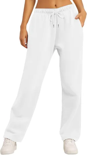 Women's Sweatpants Womens Casual Trendy Winter Warm Straight Leg Pants Sherpa Straight Leg Jogger Pants Sweatpants
