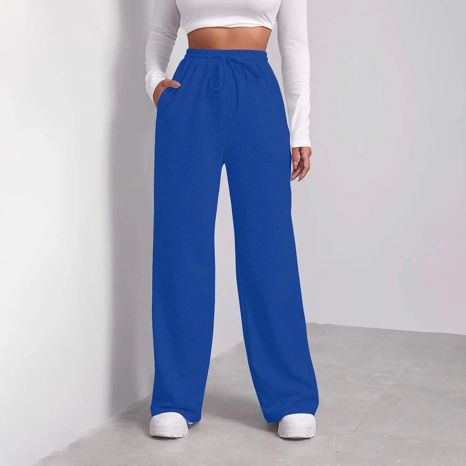Women's Sweatpants Womens Casual Trendy Winter Warm Straight Leg Pants Sherpa Straight Leg Jogger Pants Sweatpants