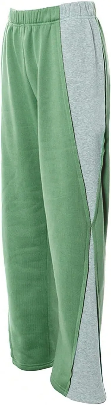 Women's Wide Leg Sweatpants 2025 Trendy Drawstring High Waisted Casual Trousers Jogger Pant Color Block Sweat Pants