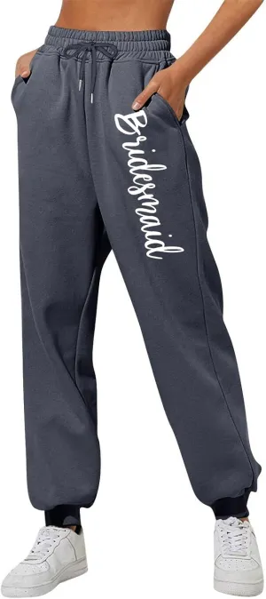 Womens Winter Casual Baggy Fleece Lined Sweatpants Fashion High Waisted Joggers Pants Athletic Clothes 2025