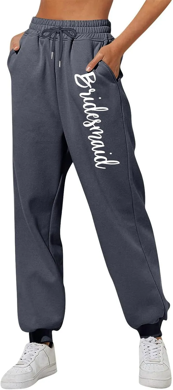 Womens Winter Casual Baggy Fleece Lined Sweatpants Fashion High Waisted Joggers Pants Athletic Clothes 2025