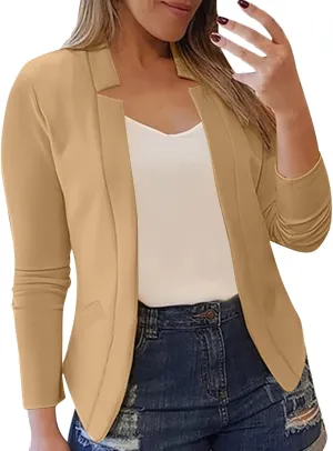 Womens Work Office Blazers 2025 Spring Dressy Casual Long Sleeve Open Front Blazer Cardigans Business Suit Jackets