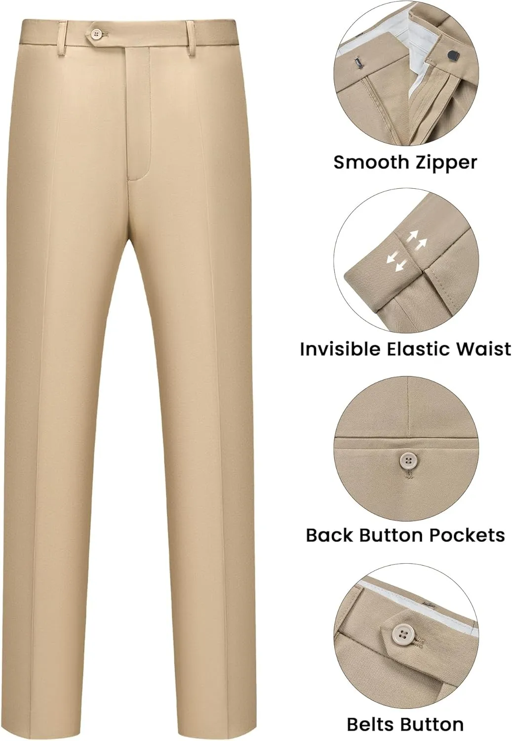 WULFUL Men's 2 Piece Suits Slim Fit Two Button Blazer Jacket Pants Set for Party,Wedding and Business