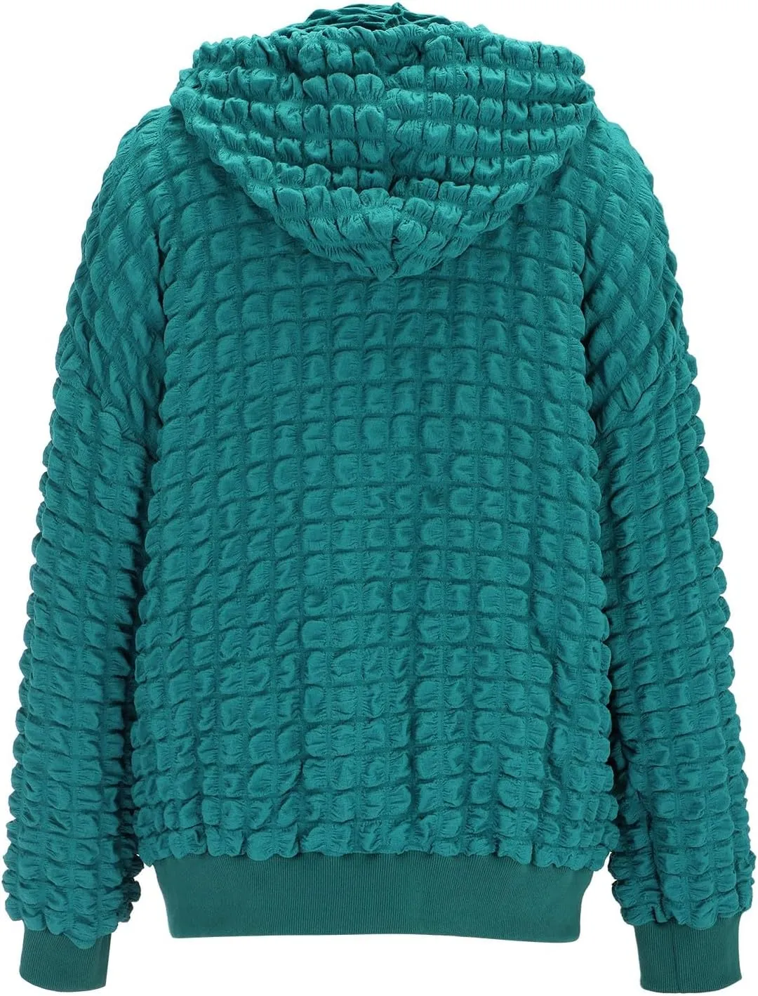 ZYXTIM Women's Cute Hoodies Teen Girl Fall Jacket Waffle Textured Oversized Sweatshirts Casual Zip Up Y2K Hoodie with Pocket